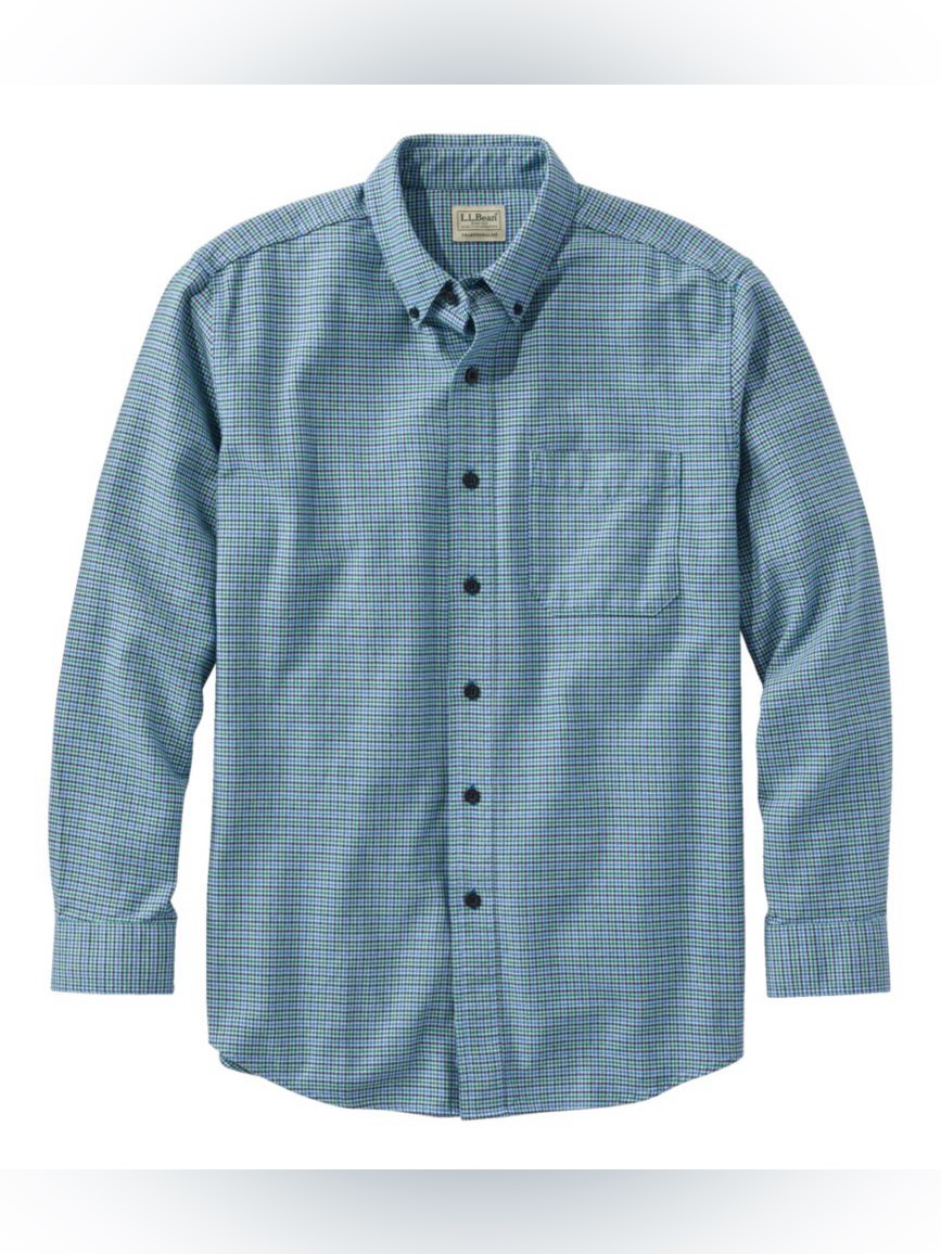 162. L.L. Bean Men's Wicked Good Flannel Shirt, Traditional Fit, Houndstooth L